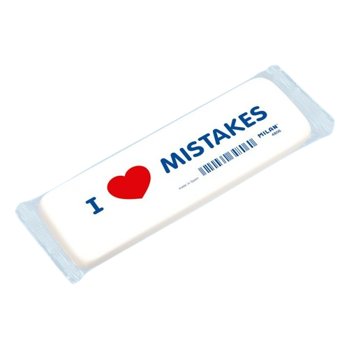 Milan I LOVE MISTAKES X-Large Eraser #CNM4806 