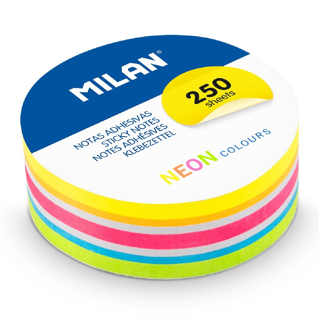 Milan NEON Sticky ROUND 67mm Notes #41671NE250