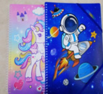 Kids File Book A4 w/50 Pkts w/Elastic Asst - (36/ctn)