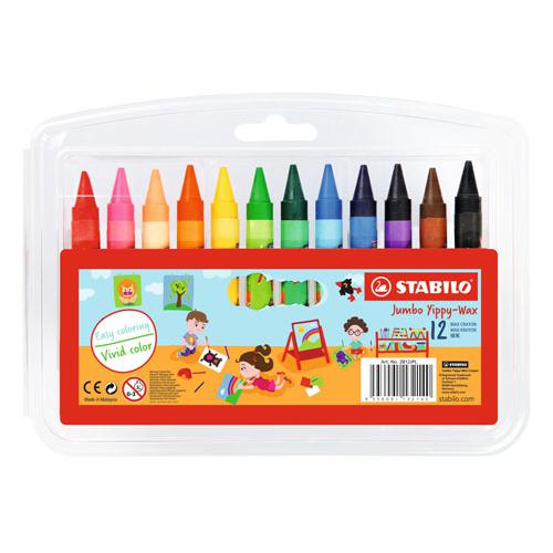 Stabilo Yippi Wax JUMBO Crayons 12s #2812JPL