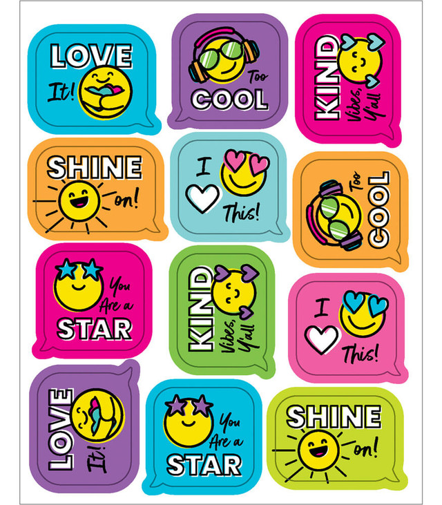 Motivational Stickers: KIND VIBES SMILEY FACES