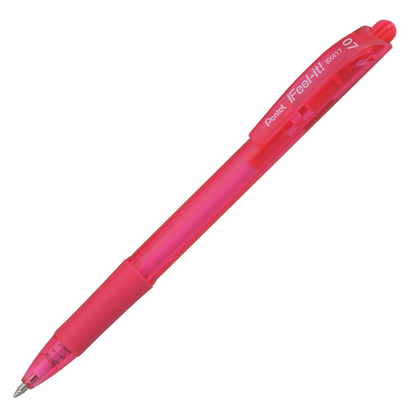Pentel Feel It Retr. 0.7mm PINK BP Pen - (12/bx)