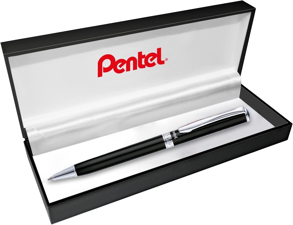 Pentel Sterling 0.8mm Black Barrel Ballpoint Pen #B811A w/Box