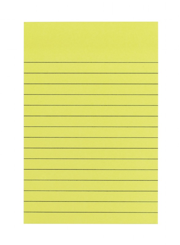 Snopake Sticky Lined Pad 6x4" NEON YELLOW