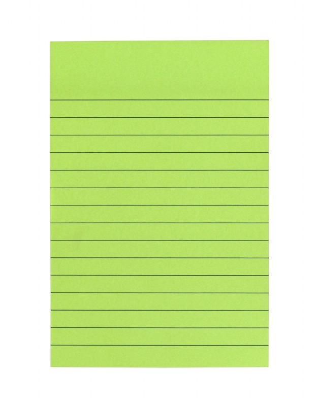 Snopake Sticky Lined Pad 6x4" NEON GREEN