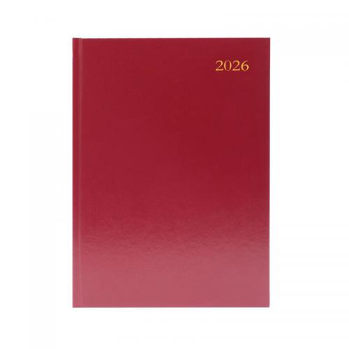 Desk Diary A5 Week To View (BURGUNDY) 2026 - Sale