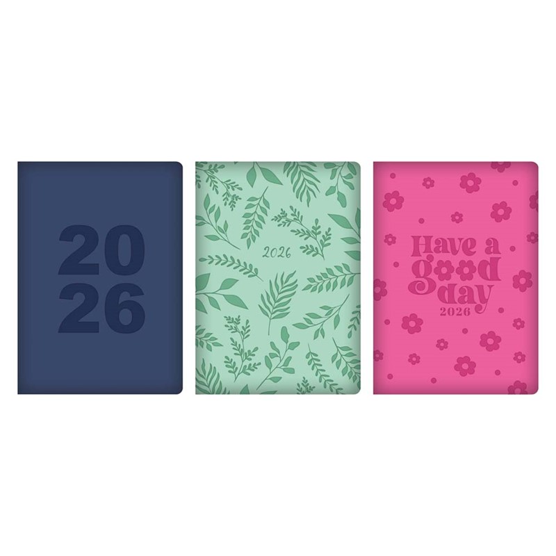 Tallon Diary A5 WTV Bright Embossed Inspirational 2026 - 3 Asst #0416FSC