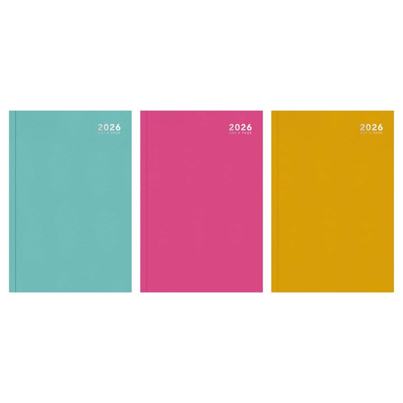 Tallon Diary A4 1 Day Bright Casebound 2026 - Sale (3 Cols Asst) 