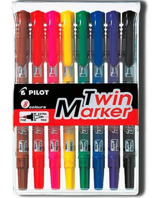 Pilot Twin Marker 8pc Set #SCATMS8N