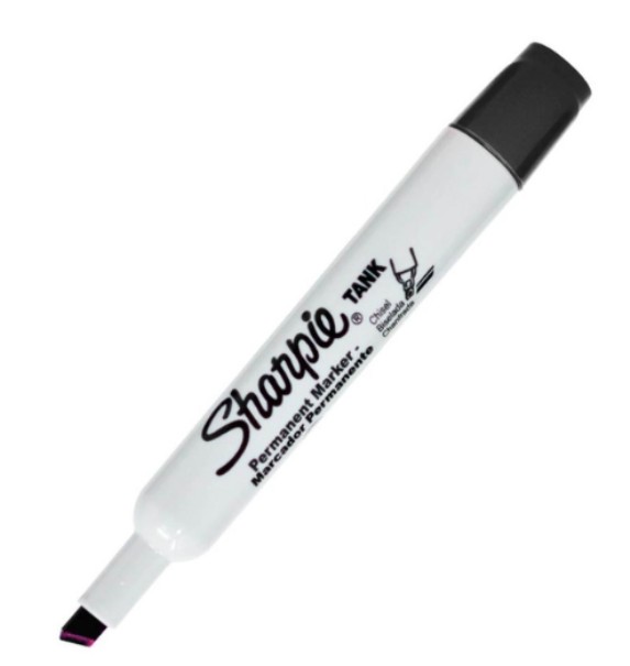 Sharpie TANK Perm. BLACK #1789877 Chisel Tip Marker - (12/bx)