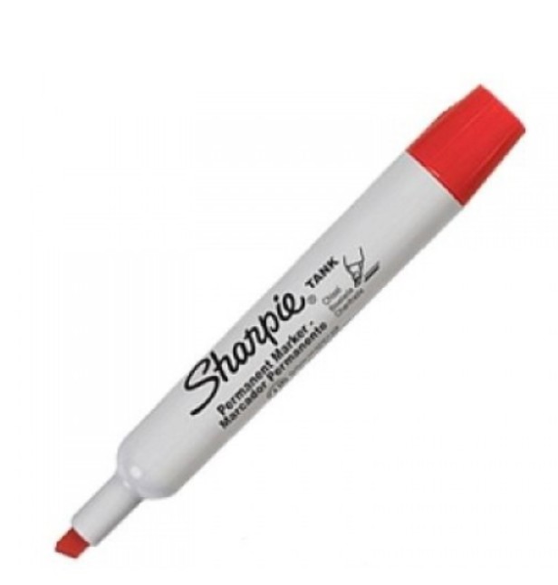 Sharpie TANK Perm. RED #1789879 Chisel Tip Marker - (12/bx)