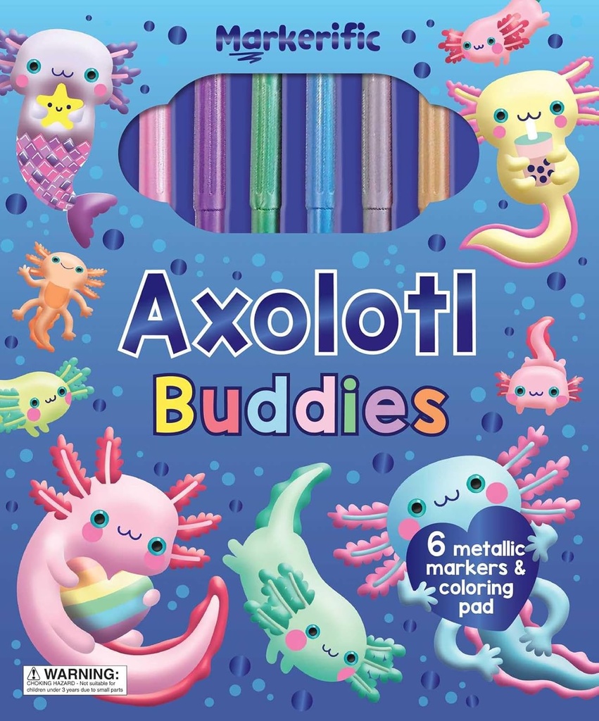 Axolitl Buddies Activity Folder with 6 Markers - Markerific