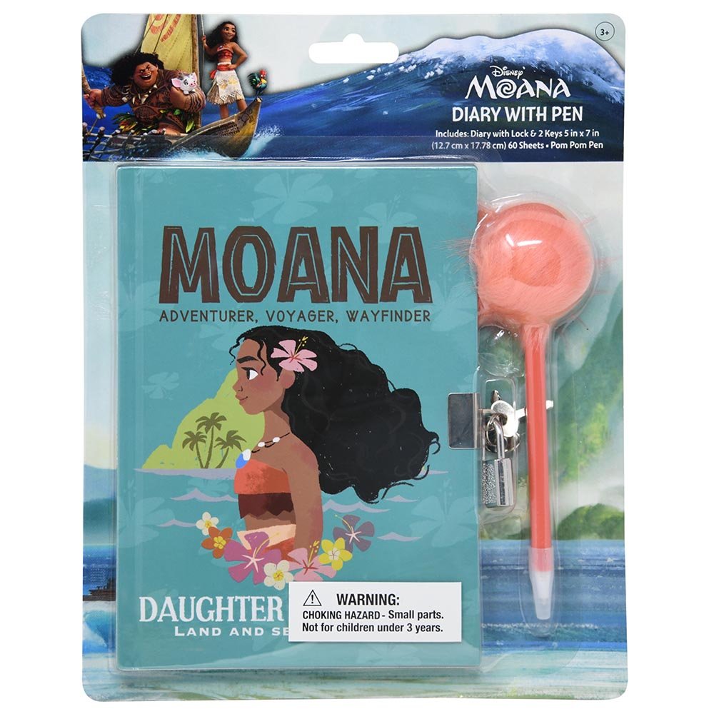 718255MOA* MOANA Diary with Pom Pom Pen Set 