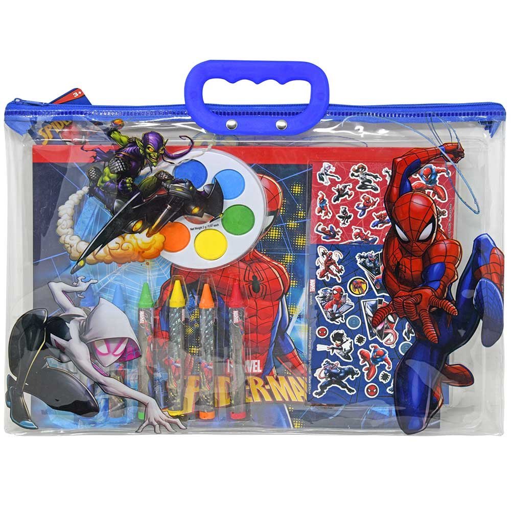 712281SPC* SPIDERMAN 12pc Stationery Tote Bag Set