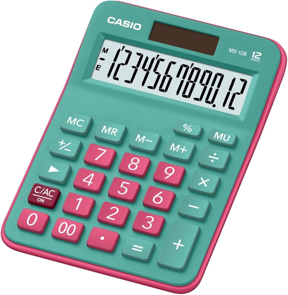 Casio Mini Desk Type 12 Digit #MX-12B-GNRD Green Calc.