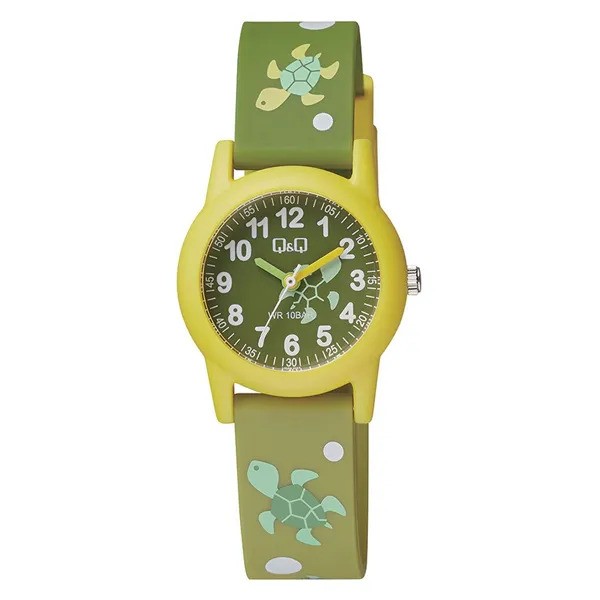 Q&Q #VR99J008Y (Turtle) Green Strap Kids Watch