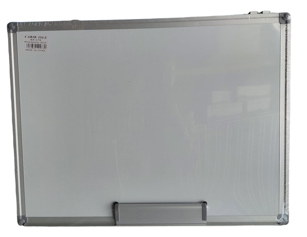 Carib Isle Whiteboard Magnetic 18x24" w/Alum. Frame & Holder
