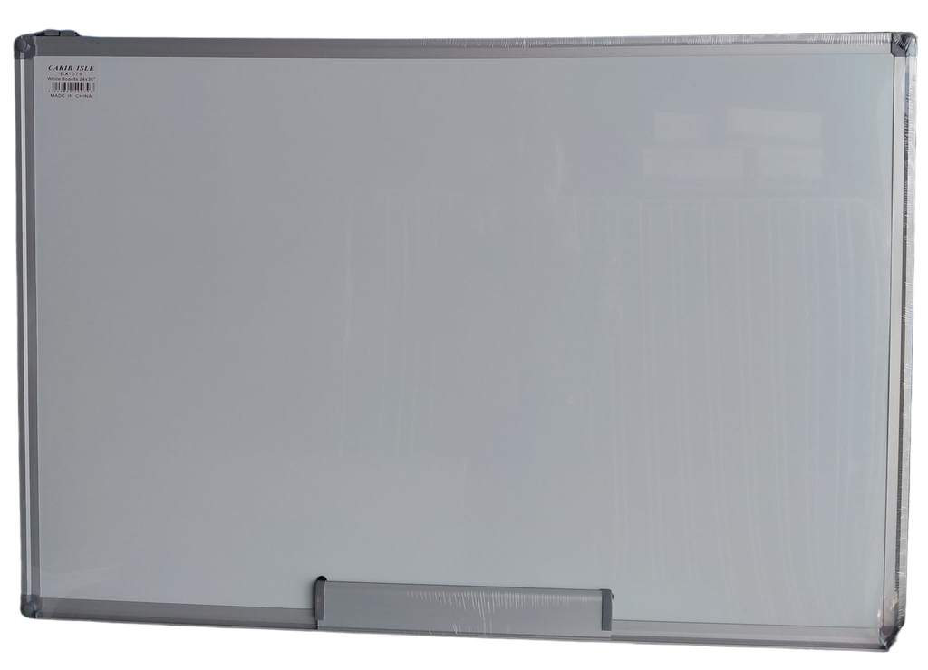 Carib Isle Whiteboard Magnetic 24x36" w/Alum. Frame & Holder