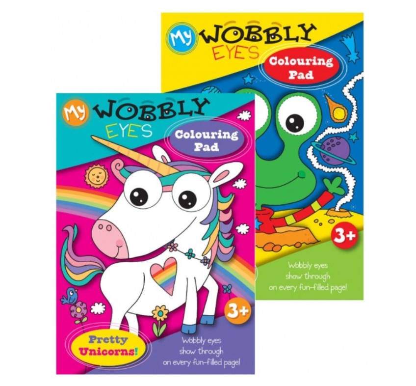 My Wobbly Eyes Colouring Pad - Alien & Unicorn #P2585