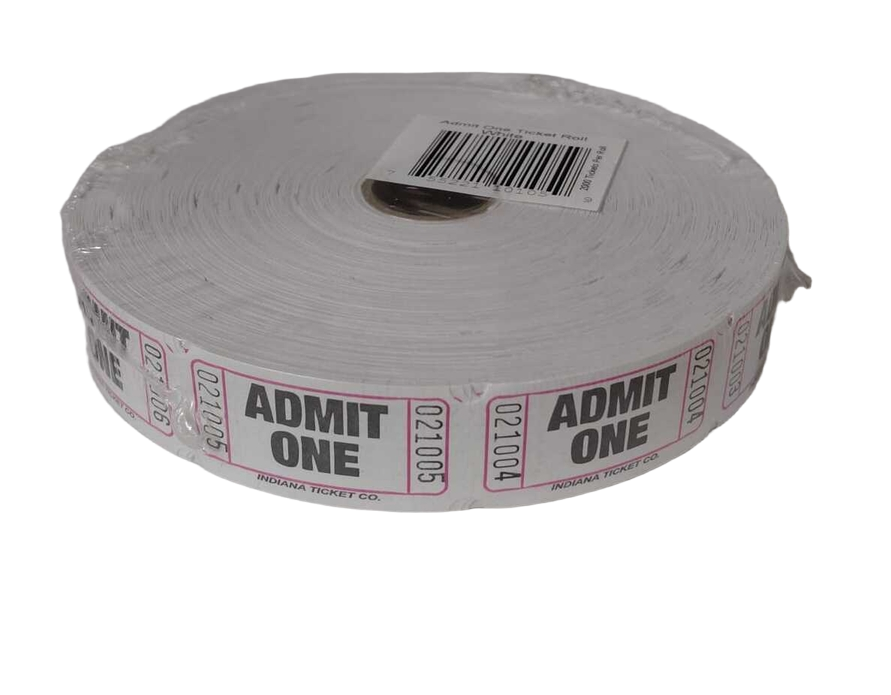 Admission Roll Tickets Single WHITE #85450
