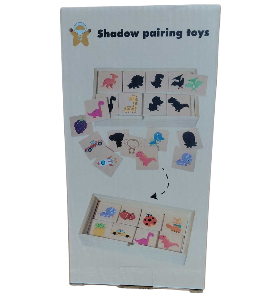 Wooden Box Shadow Pairing Puzzle 9x5"