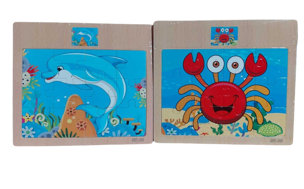 Wooden Tray 12pc Puzzle (6x7") #ZRP005 Asst 