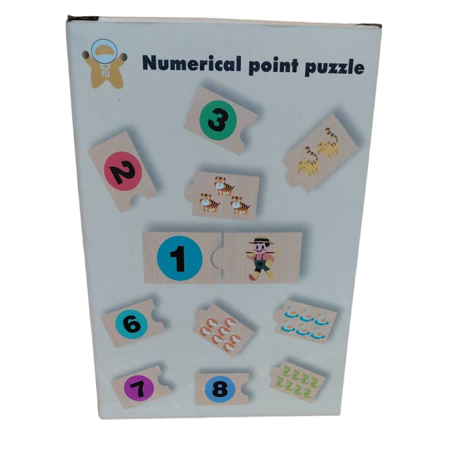 Wooden Box 10pc Numerical Point Puzzle