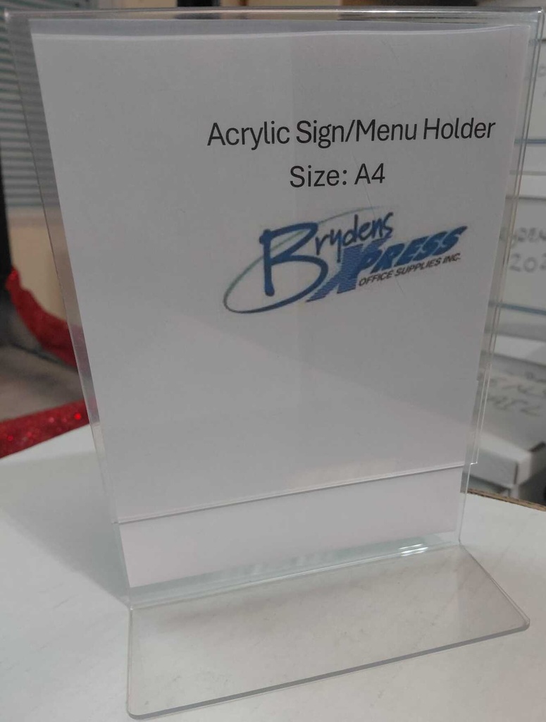 Acrylic Sign/Menu Holder A4 (210x297mm) 