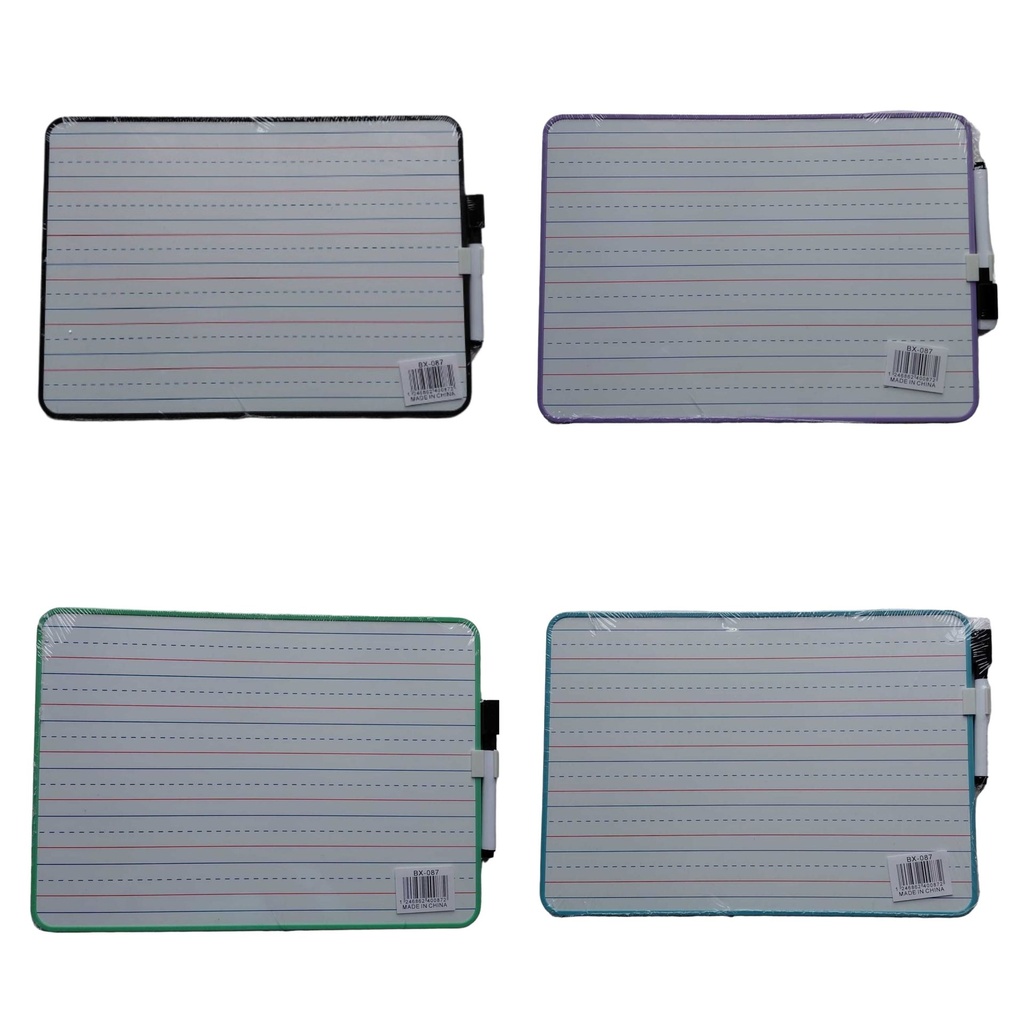 Whiteboard Double Sided Magnetic LINED 11 3/4x8 1/4" w/Marker & Col Frame