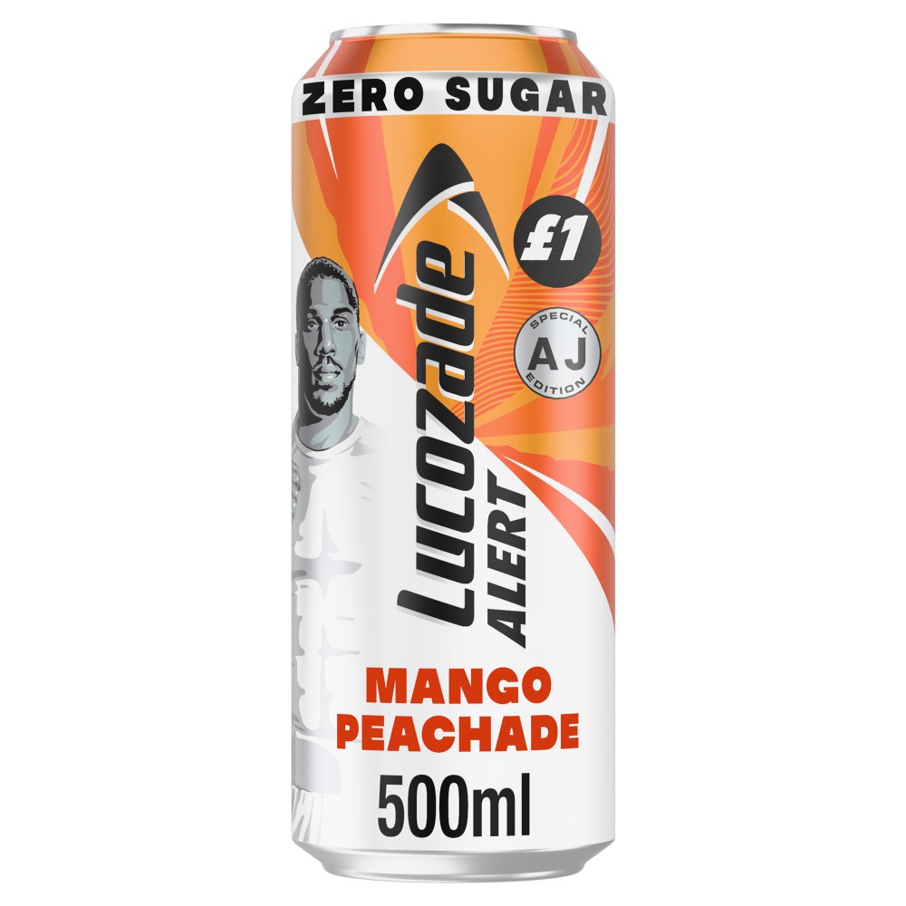 Lucozade Alert MANGO & PEACHADE (Zero Sugar) 500ml Can