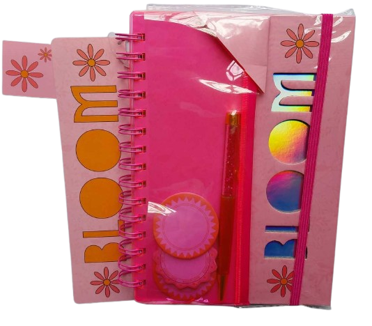 Greatworks Pink Die Cut Journal w/Pouch/Pen/Bookmark/Pad (2 Designs) #127-0440