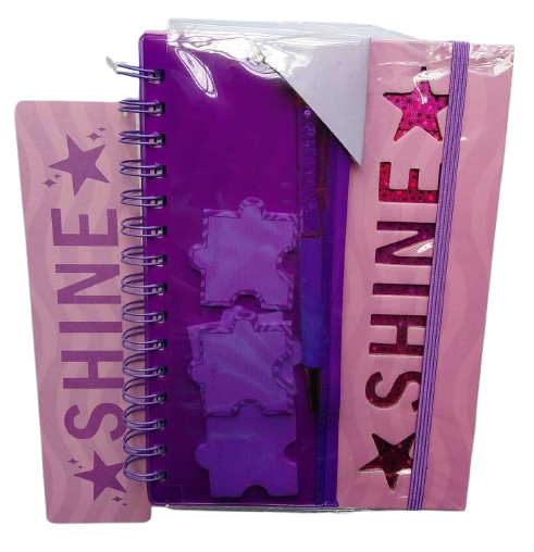 Greatworks Purple Die Cut Journal w/Pouch/Pen/Bookmark/Pad (2 Designs) #127-0441