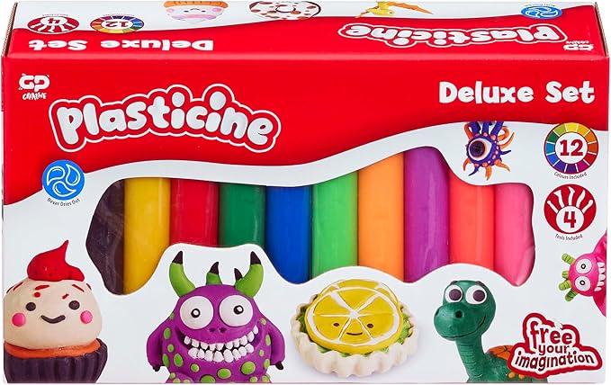 Plasticine Deluxe 12 Cols with 4 Tools Set #PLT20000