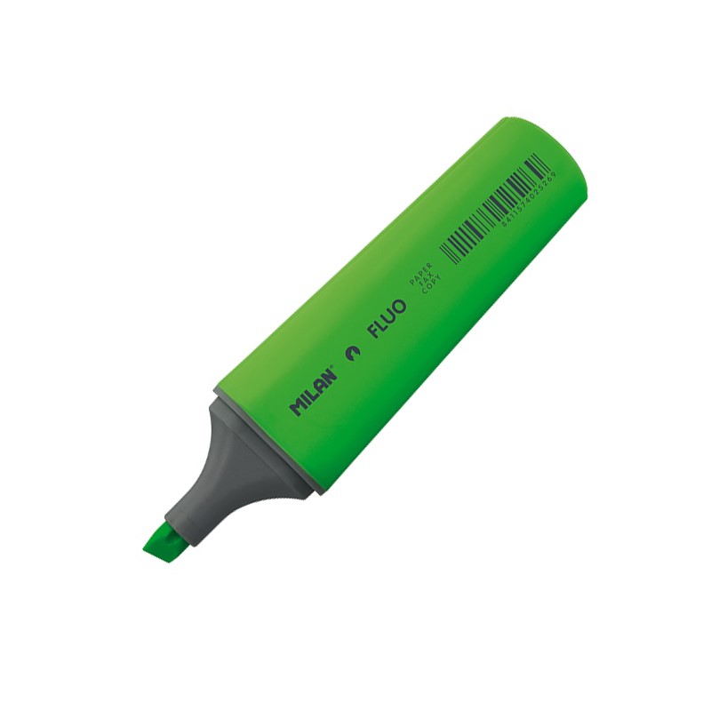 Milan Fluo GREEN Chisel Highlighter #80037 (Each) - (12/bx)