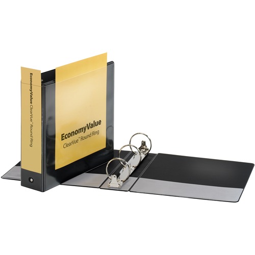 ECONOMY 3-Ring ClearVue Binder 3" BLACK Letter Size #90090
