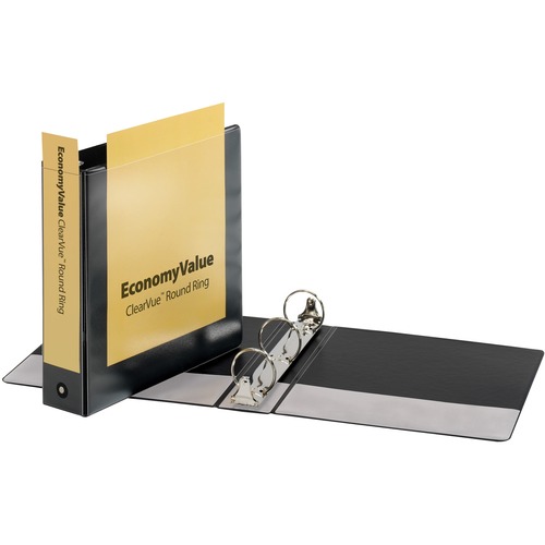 ECONOMY 3-Ring ClearVue Binder 1.5" BLACK Letter Size #90040