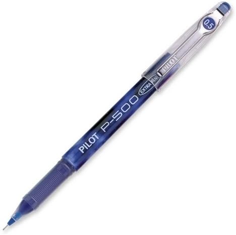 Pilot P-500 BLUE Xtra Fine 0.5mm Gel BP Pen #BL-P50L (Each) - 12/bx