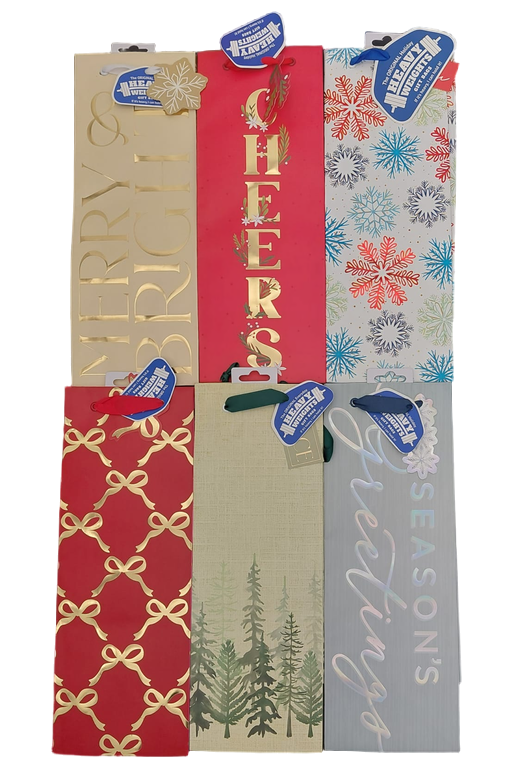 XMAS Bottle Bag Heavy Weight Asst. #CTBGBA-15