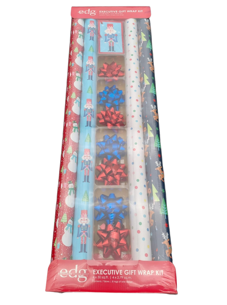 XMAS Gift Roll Wrap/ Bows/ Tags 19 pc Set #CGWEKDA-1