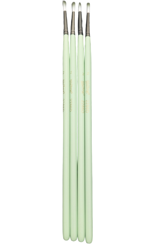 Acrylic/Oil Round Bristle #2 Paint Brush w/Colour Handle (Each)