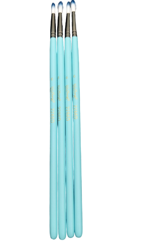 Acrylic/Oil Round Bristle #6 Paint Brush w/Colour Handle (Each)