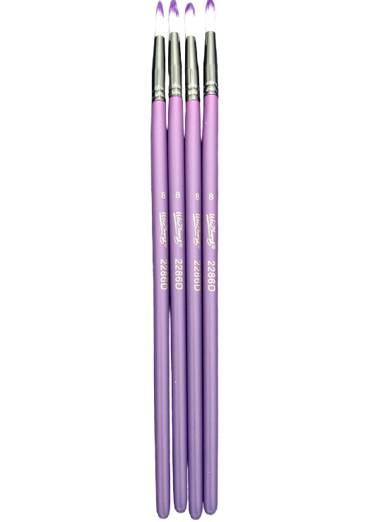 Acrylic/Oil Round Bristle #8 Paint Brush w/Colour Handle (Each)