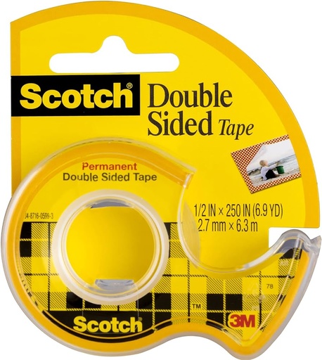 [3M136] Scotch Double Sided Tape 1/2"x250" 