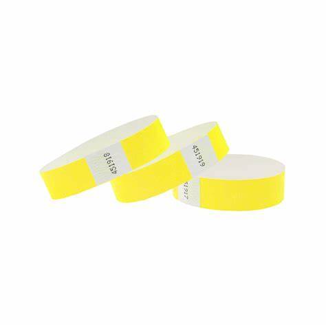 [BU85070] Wristbands 3/4 x 10" YELLOW (Sold as 100/pk)