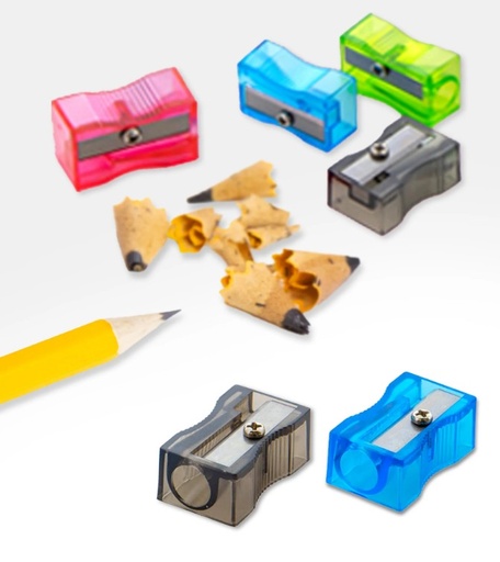 [BZ1941] Bazic Pencil Sharpener 1 Hole Plastic  - (24/bx)