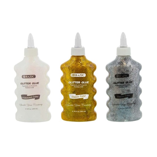 [BZ3459] Bazic Glitter Glue IRIDESCENT/GOLD/SILVER 200ml