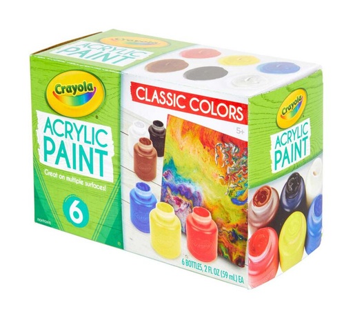 [CYACRY6] Crayola Acrylic #20-1997 2oz Paint Set