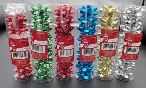 [EX67076] XMAS Bow Metallic Tube 9CT #BOWT9A42CD