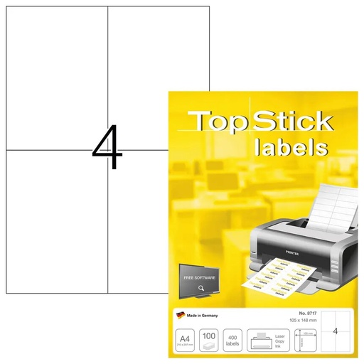 [HE8773] Laser A4 Label 4x2 1/4" (ML1000) Topstick