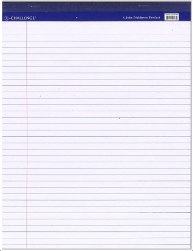 [JDWPFCWH] Writing Pads F/S White #82590 Challenge - (96/ctn) 